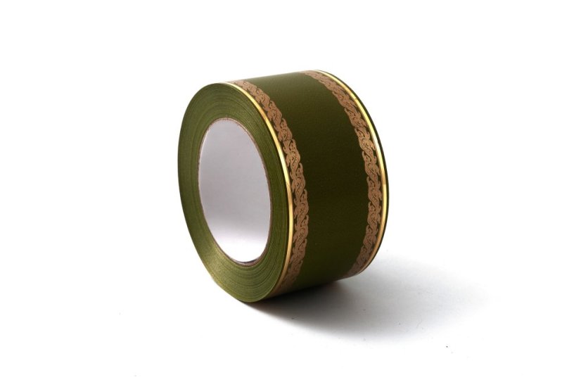 Smuteční stuha s ornamentem 6 cm - Barva: Černá