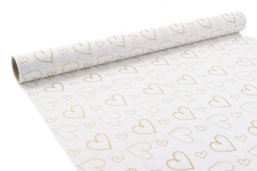 Floristické fólie se srdíčky 50 cm