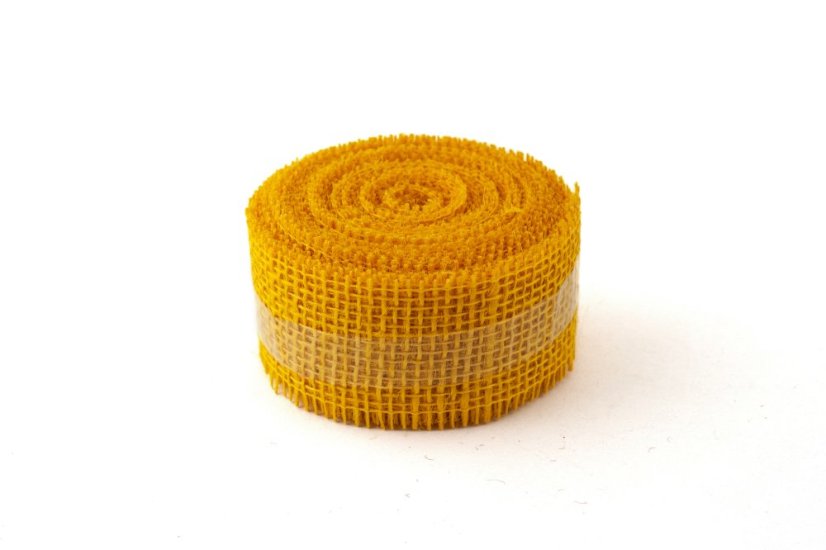 Jutová stuha 5 cm - Barva: Fialová