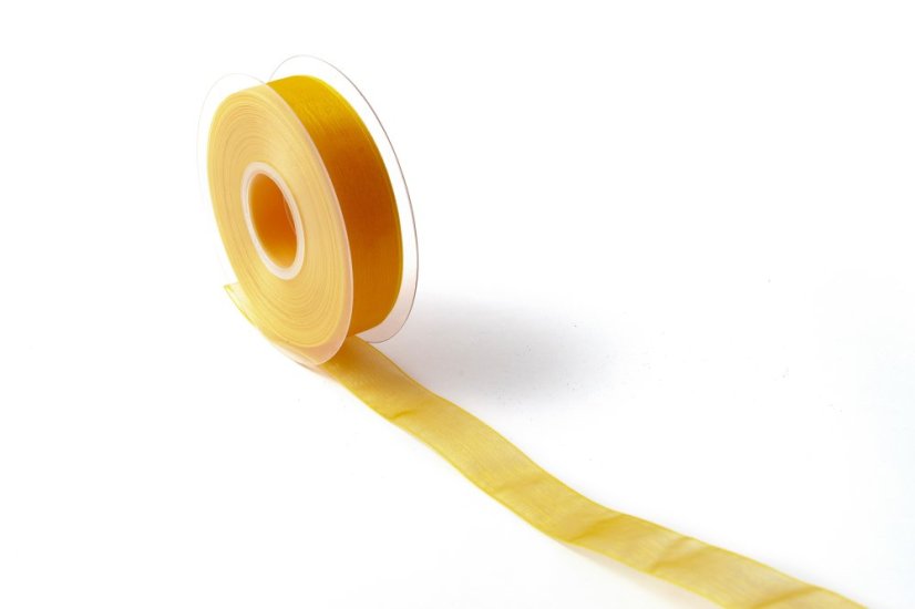 Organzová stuha 25 mm - Barva: Žlutá